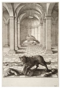 El lobo y la estatua de Wenceslaus Hollar